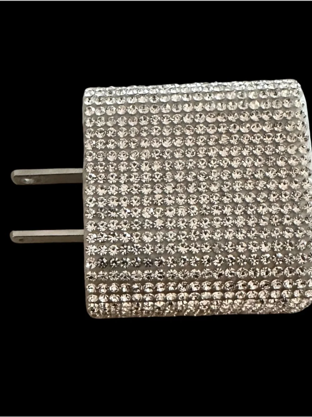 Crystal-Embellished USB Wall Charger - Silver
